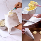 3 Pack Reusable Pastry Piping Bags, 14, 16, 18 Inch Canvas Cake Decorating Bags