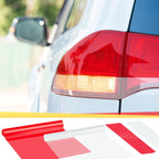 2 Rolls 3.94 Ft X 11.81 Inches Self Adhesive Repair Light Tape Auto Tail Light Tape Fog Lights Tint Tape Headlight Lens Tape (Red, Clear)