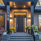 2.5 Inches Stainless Steel Floating Door Numbers and Metal Letters – Modern Gold Metal House and Mailbox Numbers, Sleek House Address Plaques for Home, Apartment, and Garden Decor(Gold) (4）