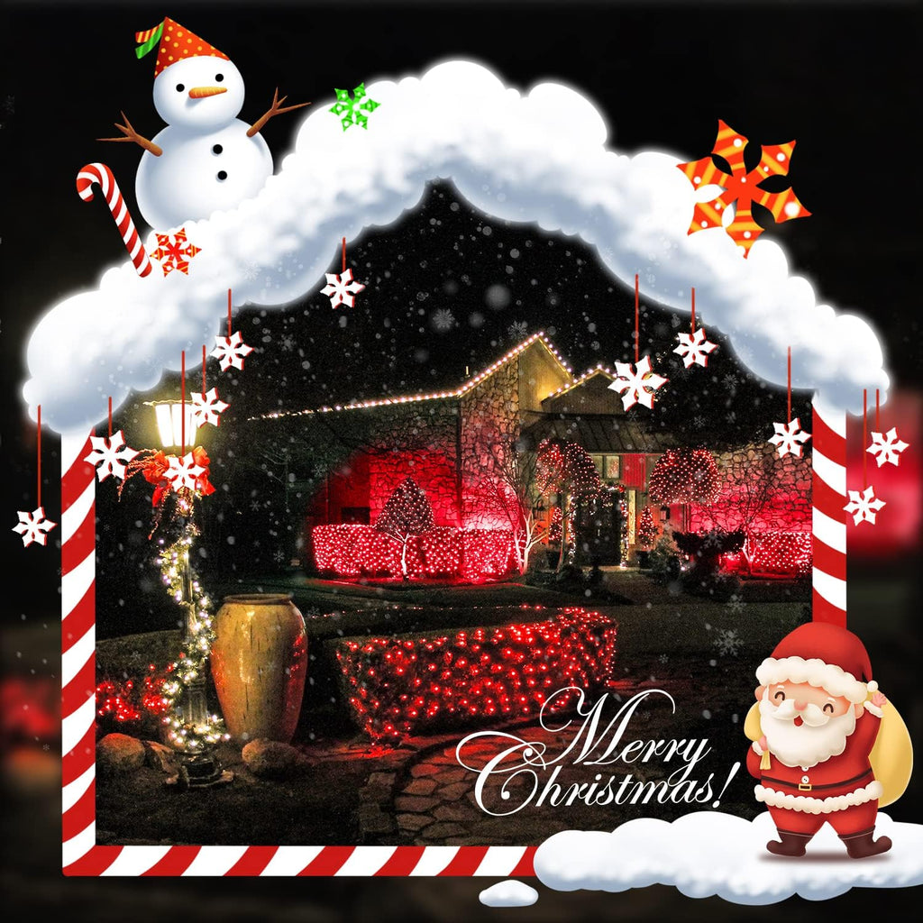 200 LED Red Christmas Net Lights, 9.8Ft X 6.6Ft Connectable Christmas Bush Lights with Remote, 8 Modes Plug in Net Light Outdoor Mesh Light Waterproof for Tree, Yard, Fence Decoration