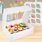 2PCS White Cupcake Container, 12 Count with Window Boxes Holding 24 Pastry Box for Birthday Holiday Party Bakery Supplies