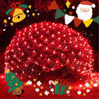 200 LED Red Christmas Net Lights, 9.8Ft X 6.6Ft Connectable Christmas Bush Lights with Remote, 8 Modes Plug in Net Light Outdoor Mesh Light Waterproof for Tree, Yard, Fence Decoration