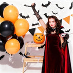 100PCS Halloween Balloons Garland Arch -  Halloween Birthday Party Decorations Indoor Matte Orange Black Purple Green White Latex Balloons Globos Para Fiestas Ballon Decoration Supplies 12 Inch