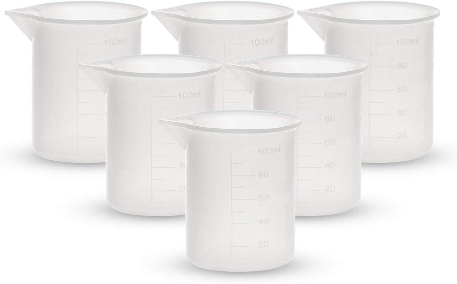 100Ml Silicone Measuring Cups for Resin Mixing, 6PCS Mixing Cups for Epoxy Resin, Jewelry Casting Molds, Acrylic Paint, Reusable Non-Stick Pouring Tools