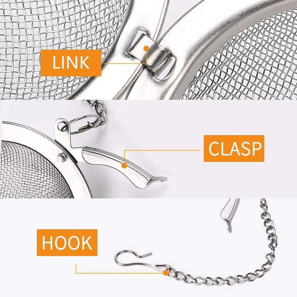 2Pcs Stainless Steel Mesh Tea Ball 2.1 Inch Tea Strainers Teas Infuser Strainer Filters for Teas