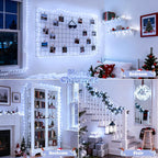 2 Pack White Fairy Lights Battery Operated, Total 200 LED 66Ft Twinkle Lights with Remote, 8 Mode White String Lights for Bedroom Ceiling Centerpiece Tree Indoor Outdoor Decor