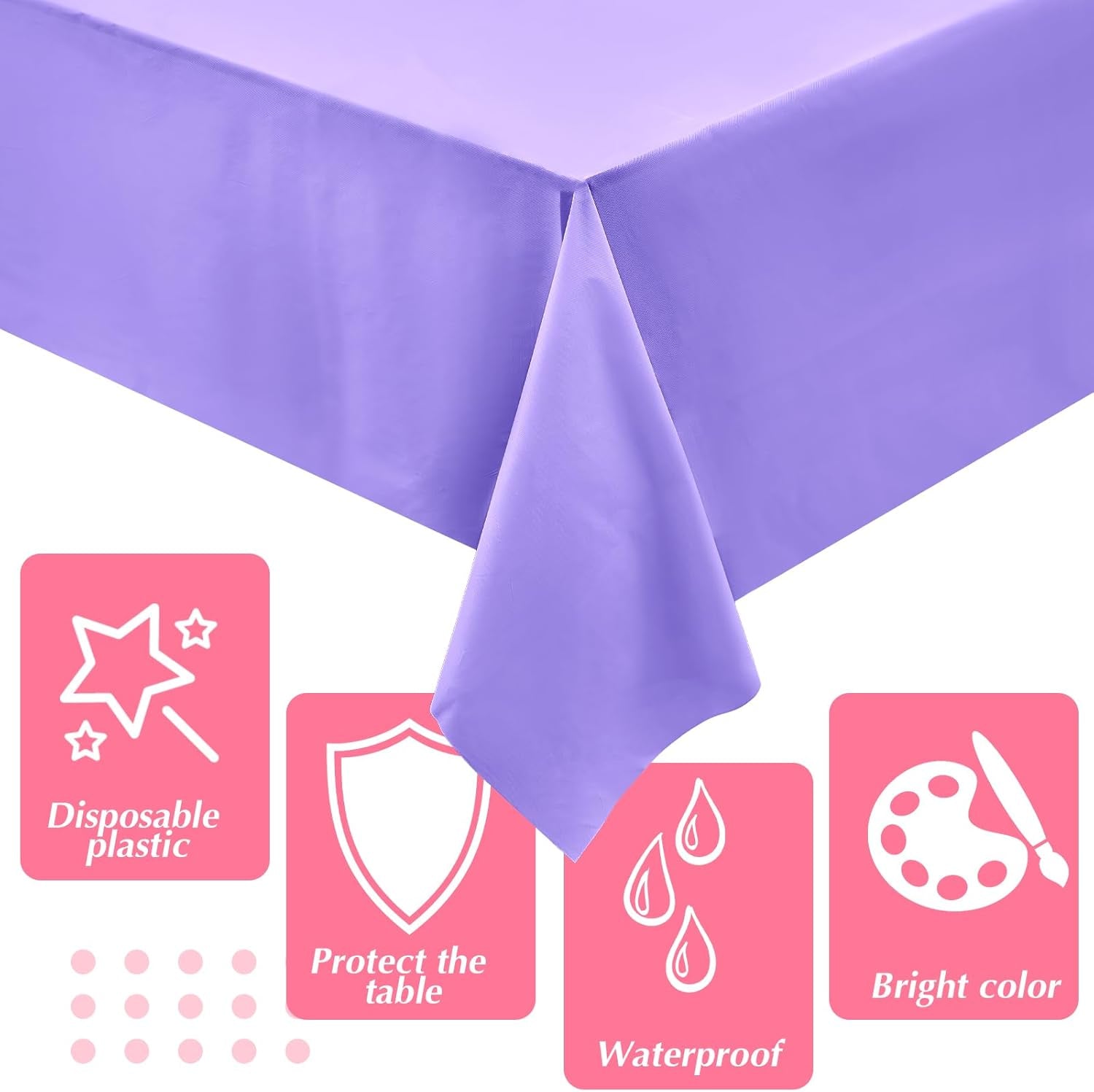 12 Pcs Pastel Tablecloths Rainbow Mix Color Plastic Tablecloth 54 X 108 Inch Disposable Rectangle Table Covers for Wedding Baby Shower Ice Cream Girls Birthday Party Summer Decorations