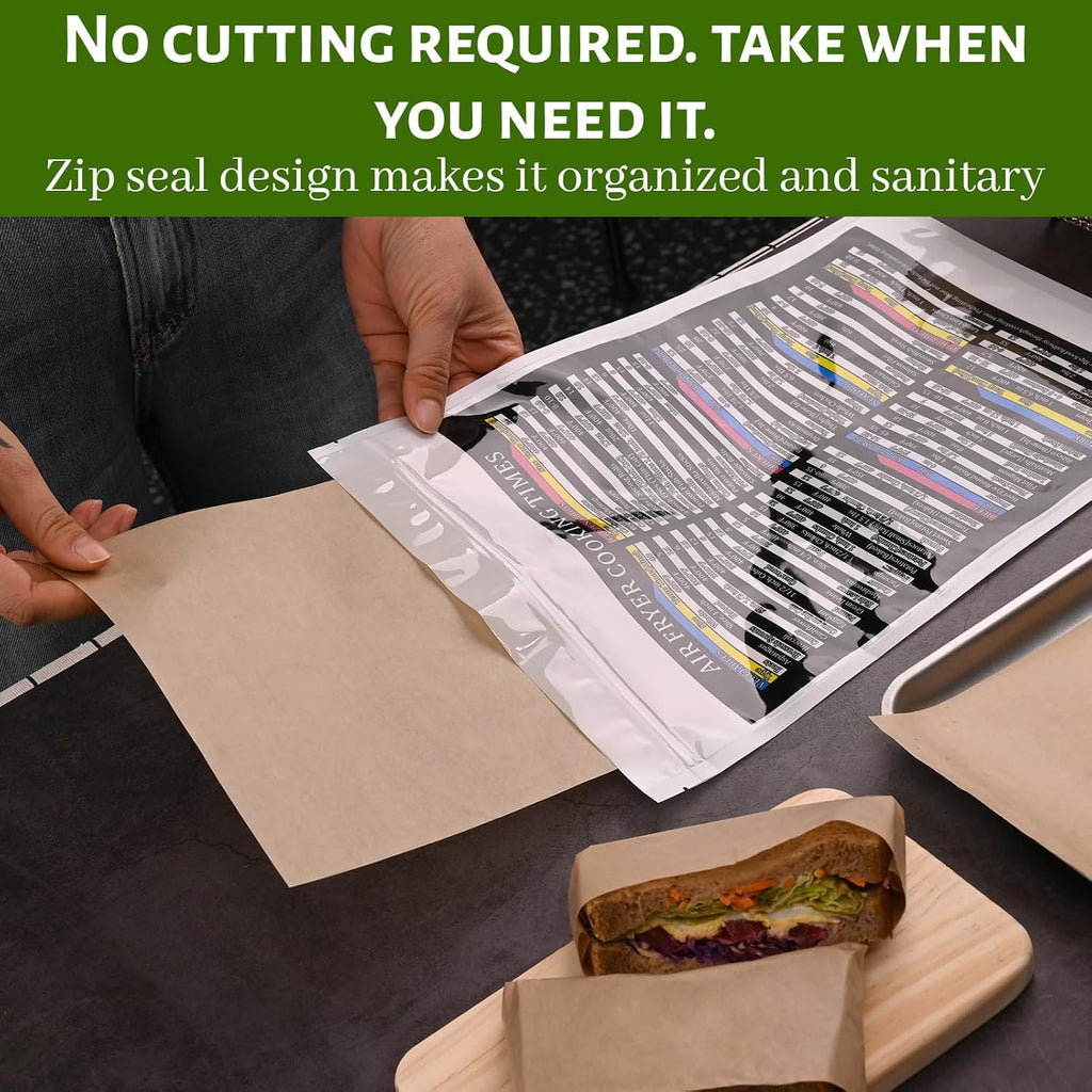 100Pcs Unbleached Parchment Paper for Baking, 8 X 12 Inch Precut Heavy Duty Parchment Paper Sheets for Cooking, Grilling, Air Fryer and Oven