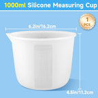 1000Ml Reusable Silicone Resin Cups, Large Silicone Mixing Bowl with Precise Scale for Epoxy, Jewelry Casting Molds, Acrylic Paint, Cup Making, Nonstick Reusable Craft Pouring Cups