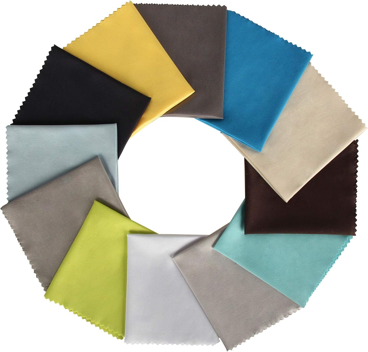 12 Pack Assorted Colors Microfiber Cleaning Cloths - 6" X 7" Microfiber Glasses Cloth - Great for Cleaning Eyeglasses, Cell Phones, Screens, Lenses, Glasses and All Delicate Surface