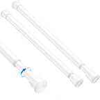 2PCS Small Tension Curtain Rod 8 to 12.5Inch,White Thin Short Curtain Rods No Drilling,Slim Spring Curtain Rods for Cupboard,Closet,Door,Bookshelf