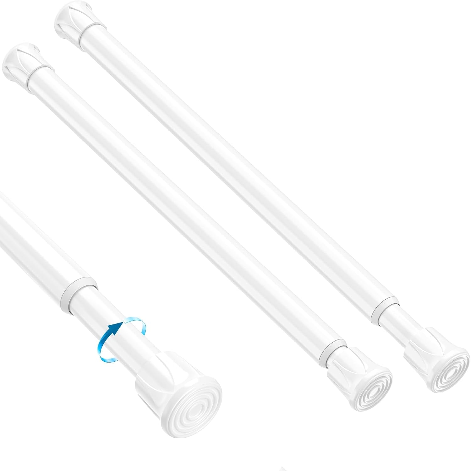 2PCS Small Tension Curtain Rod 8 to 12.5Inch,White Thin Short Curtain Rods No Drilling,Slim Spring Curtain Rods for Cupboard,Closet,Door,Bookshelf