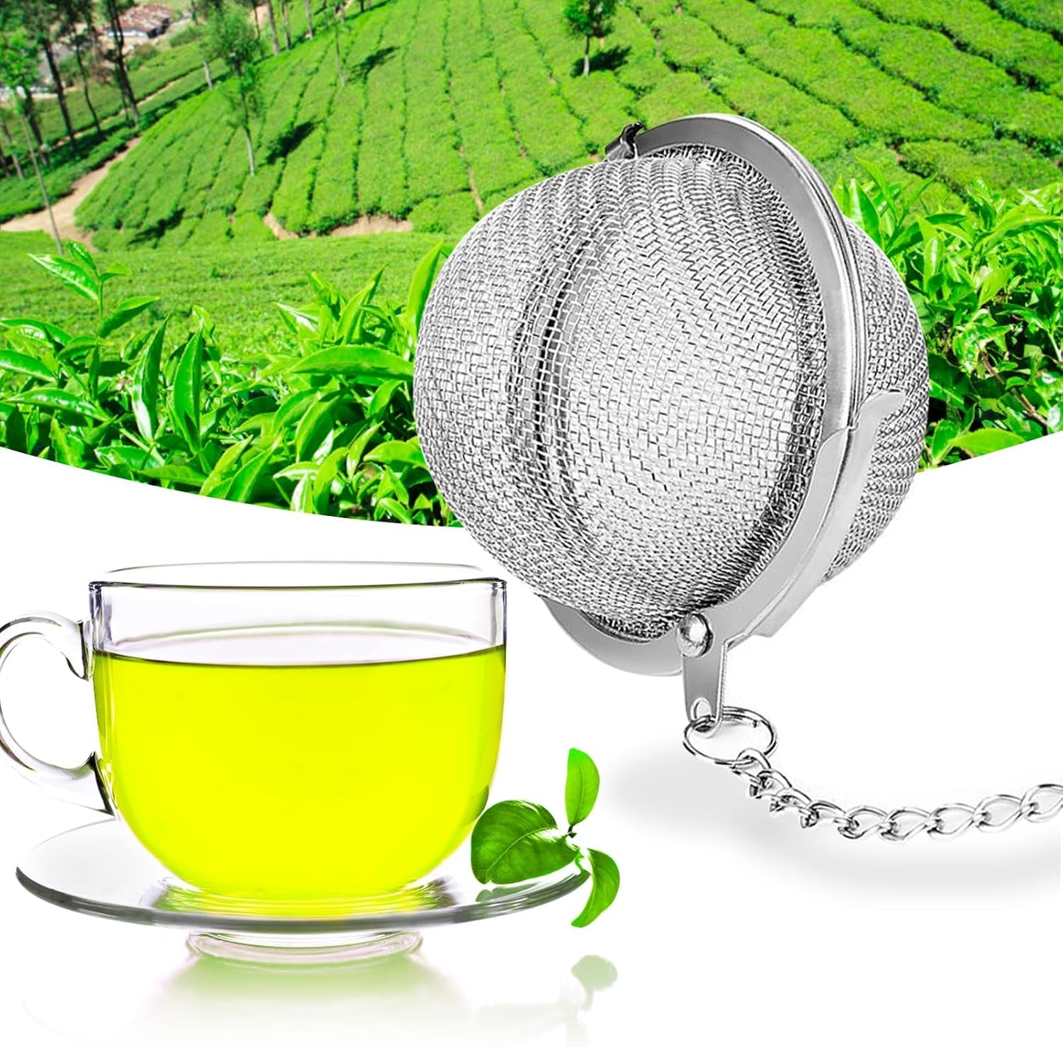 2Pcs Stainless Steel Mesh Tea Ball 2.1 Inch Tea Strainers Tea Infuser Strainer Filters for Tea