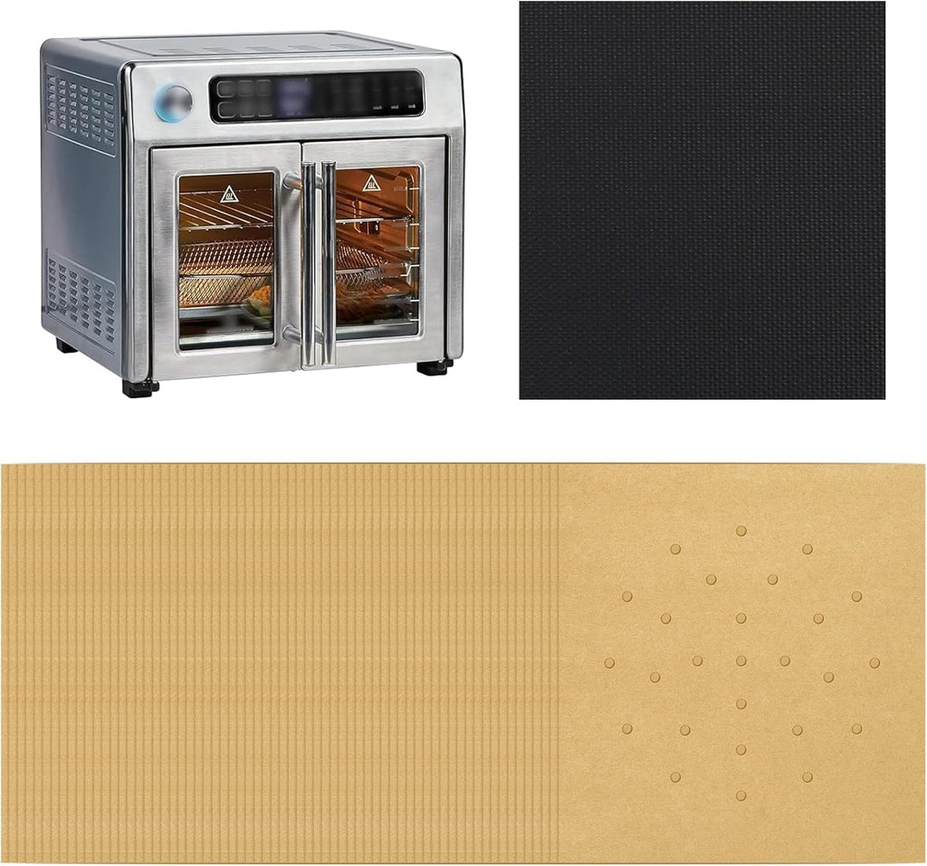120 PCS Air Fryer Liners Disposable for Emeril Lagasse French Door 360 Air Fryer, Perforated Parchment Paper Sheets Compatible with Emeril Lagasse 26 QT Extra Large French Door 360 Airfryer