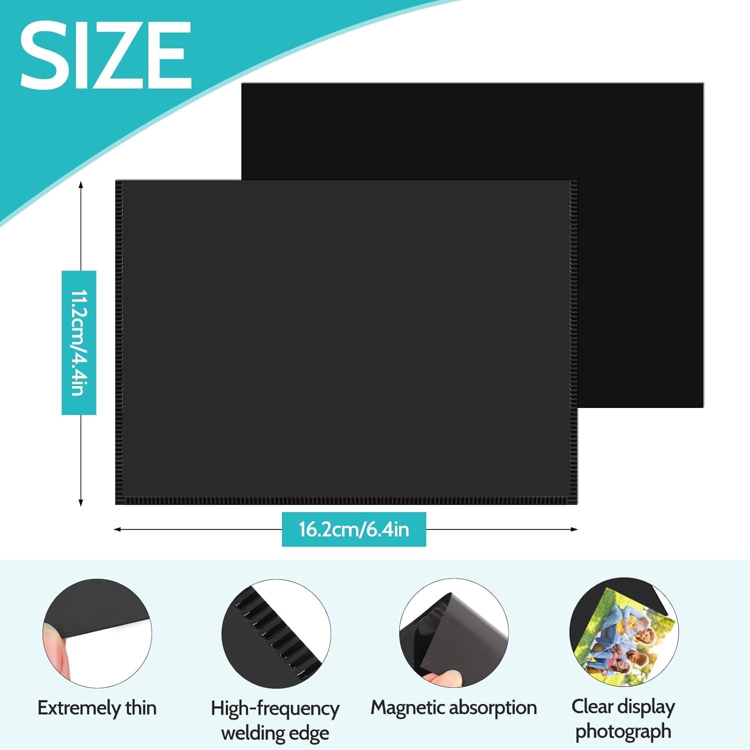 12 Pack Magnetic Picture Frame, Magnetic Frame with Black Border, Magnetic Photo Frames for Refrigerator 4X6” Reusable, Refrigerator Magnets for Pictures Perfect Display Frame