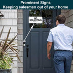 20 Pcs Small No Soliciting Sign for House, 1X0.5 Inches Compatible with Most Doorbells,Weatherproof and Sturdy - No Solicitation Sticker for Front Door, Wall, Window (10 Black and 10 White)