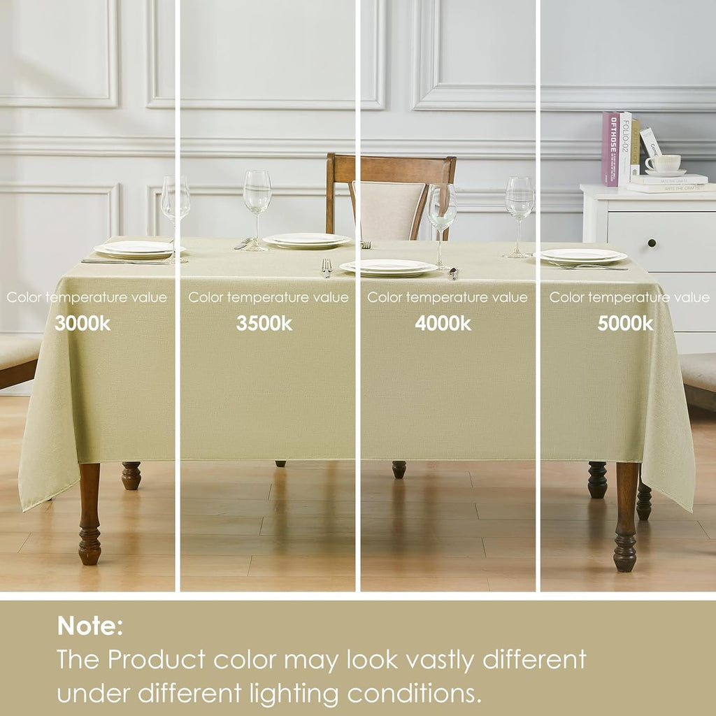 1 Pack 52 * 70Inch Rectangle Tablecloth Linen Textured, Waterproof and Stain Resistant Table Cloth Dining Table Cover for Kitchen Dinning Party Banquet Rectangular Tabletop Decoration(Beige)