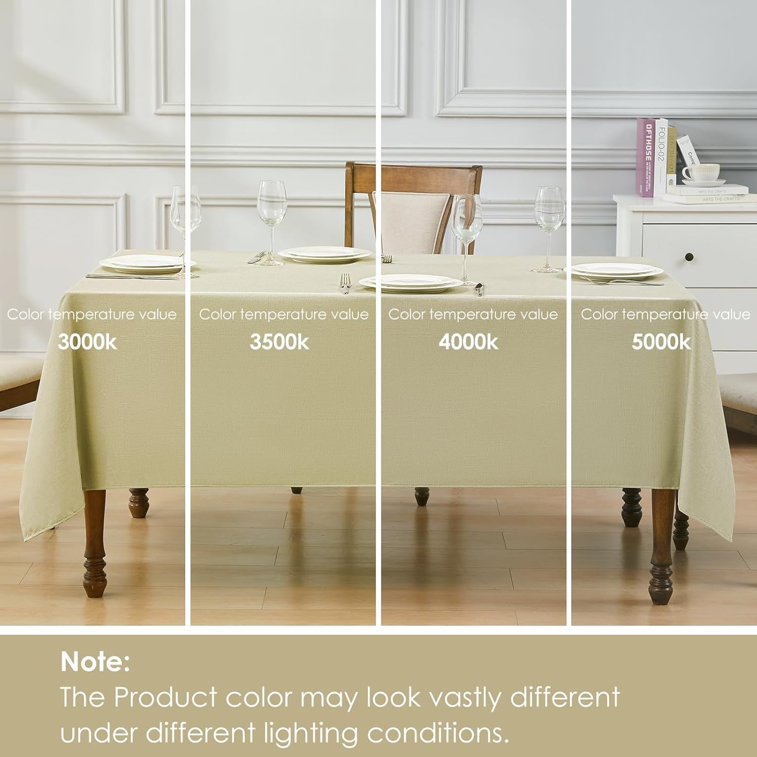 1 Pack 52 * 70Inch Rectangle Tablecloth Linen Textured, Waterproof and Stain Resistant Table Cloth Dining Table Cover for Kitchen Dinning Party Banquet Rectangular Tabletop Decoration(Beige)