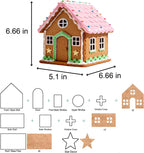 10Pcs Gingerbread House Cookie Cutters Set for Christmas Winter Holiday Baking and Decoration, Stainless Steel 3D Gingerbread House Kit for Kids Adults, Gift Package