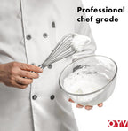 18/10 Stainless Steel Whisk, Ergonomic Handle, Dishwasher Safe Metal Whisk, Professional Whisk for Kitchen Cooking, Perfect for Blending, Whisking, Baking, and Beating, 10-Inch Wire Wisk