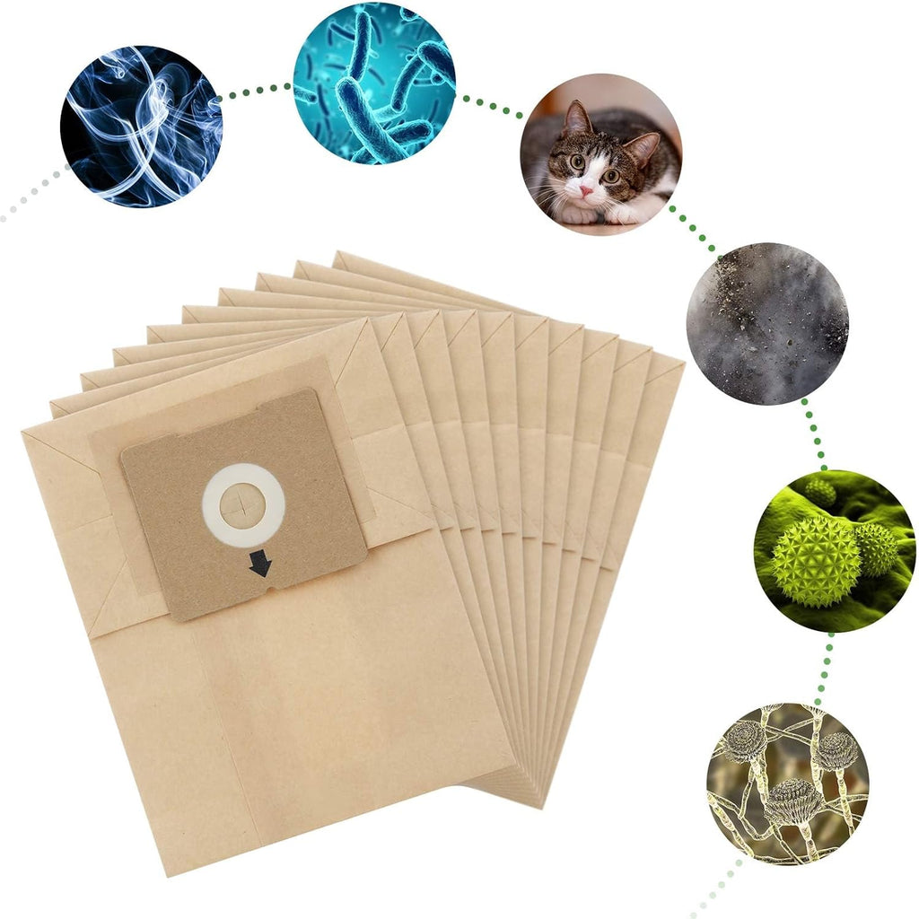 10 PCS 4122 Replacement Vacuum Bags for Bissell 4122, 2154, 2154A, 2154W, 2154C, 1668, 1668C, 1668W, Zing Canister Vacuum Cleaner Parts, #2138425, 213-8425