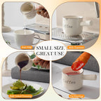 1 Pack Espresso Shot Cups,Ceramic Expresso Measuring Cup with Handle and V-Shaped Mouth,3Oz / 90Ml,Easy to Wash and See the Volume,White,For Coffee Making Frothing Accessories