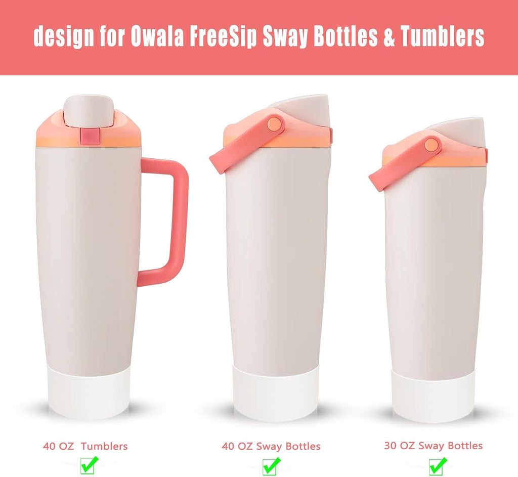 2Pcs Silicone Boot for Owala 30Oz & 40Oz Freesip Sway Bottles & Tumblers, Accessories for Owala - Transparent