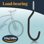 10 Heavy Duty Wall Mount Storage J Hooks - Bicycle & Ladder Hangers, Garden Yard Tools Organizer