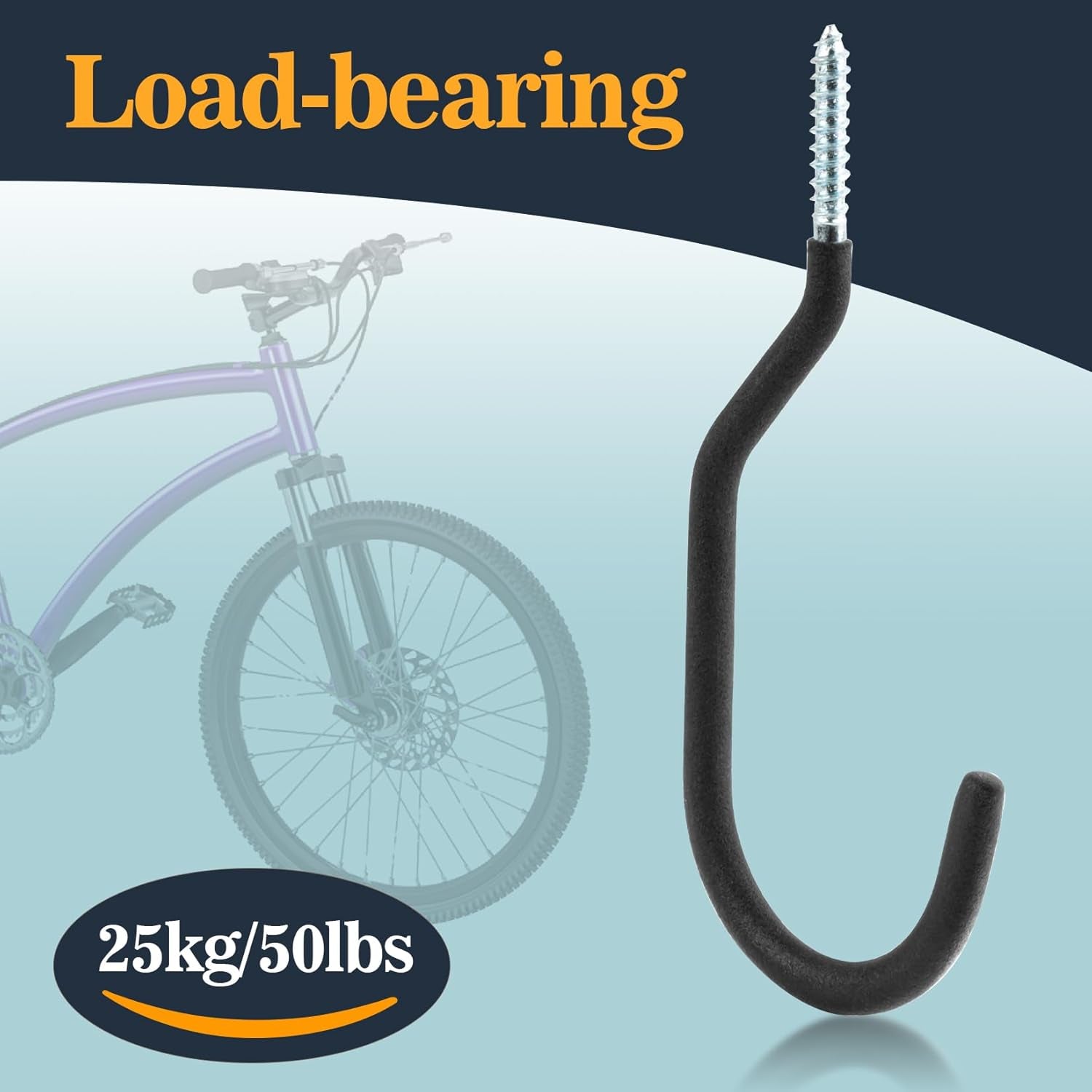 10 Heavy Duty Wall Mount Storage J Hooks - Bicycle & Ladder Hangers, Garden Yard Tools Organizer