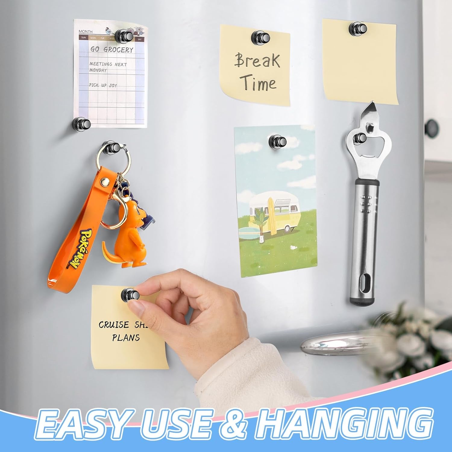 12Pcs Black Fridge Magnets, Whiteboard Magnets Refrigerator Magnet, Small Strong Magnet for Whiteboard, Office, Classroom, Kitchen