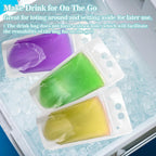 100 Drink Pouches with Straws Individually-Wrapped - 17Oz Juice Drink Pouches Adult Clear Plastic Halloween Blood Bag Reusable Liquid Smoothie Party Hot Weather Cooling