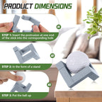 3 Pack Golf Ball Display Stand 1.97 Inch Wooden Golfball Display Case Grey Baseball Rack Holder for Souvenir Collections Tabletop Decor Men Golf Enthusiasts