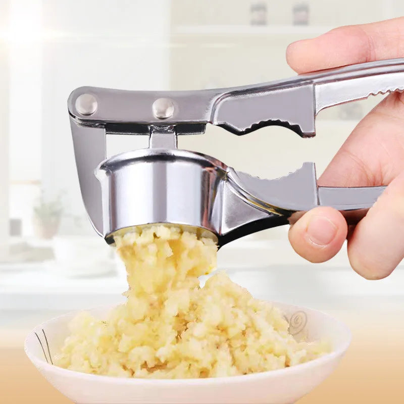 Stainless Steel Garlic Press Crusher & Mincer Manual Kitchen Tool