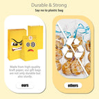 24 Pack Funny Gift Bags with Stickers, 4.7X3.1X8.7 Inch Party Favor Bags for Candy Wrapping, Birthdays, Giveaways, Celebration Supplies