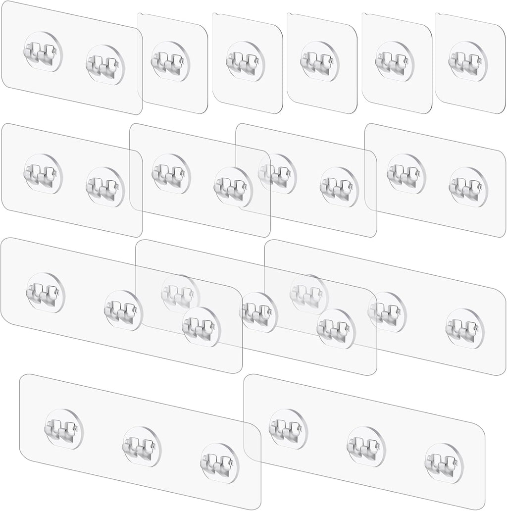 15 Pack Shower Caddy Adhesive Replacement, Shower Shelf Adhesive No Drilling, Adhesive Hooks for Showe Caddy, Soap Holder, and Kitchen Racks