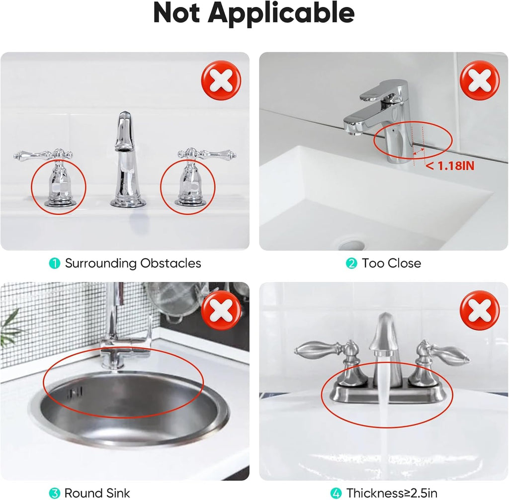 24 Inch Longer Faucet Mat for Kitchen Sink, 5° Slope Fast Self-Draining, Kitchen Sink Splash Guard Silicone Sink Faucet Mat Splash Guard Kitchen Sink Area Tidy Splash Faucet Guard Draining Mat