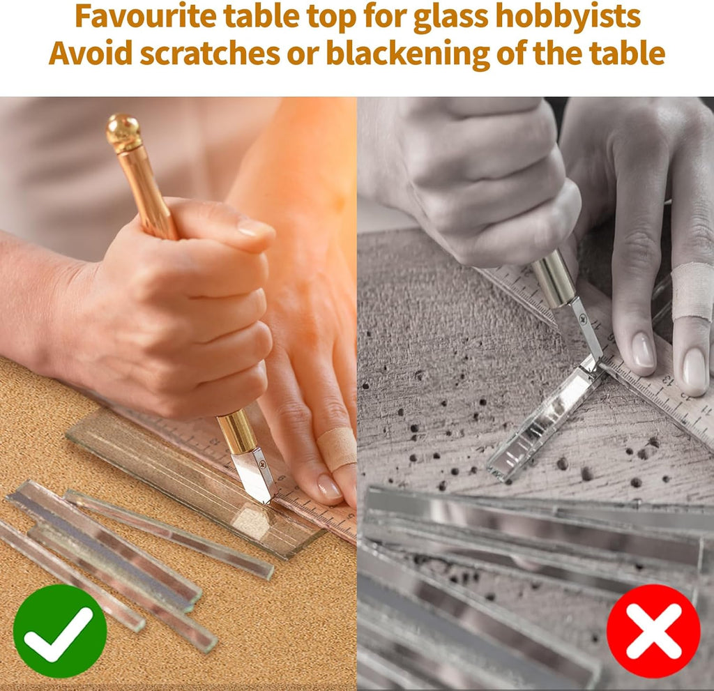 12"X12"X0.5" Stained Glass Supplies - Heat Resistant Work Surface, Cutting Mat, Starter Kit, Tools for Table & Countertop Protection