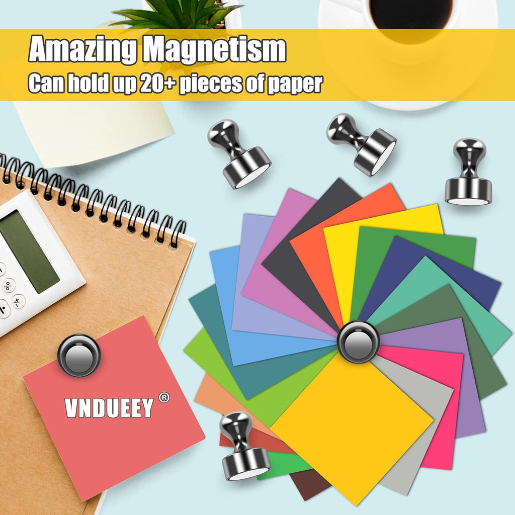 20 Pack Magnetic Clips Fridge Whiteboard Magnets Clips & 16 Pack Magnetic Push Pins