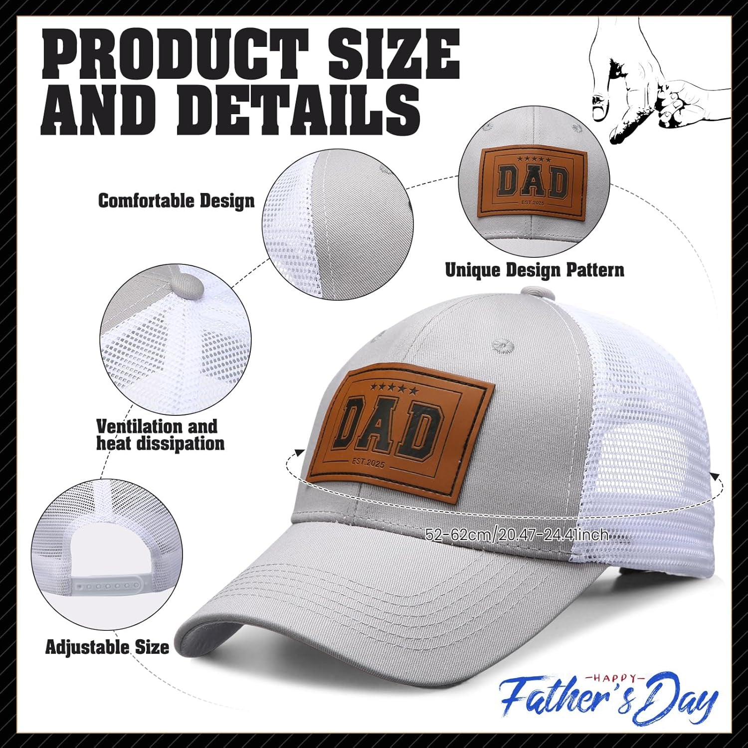 3 Pcs Xmas Gifts for Dad from Daughter, Dad Trucker Hat 11Oz Funny Coffee Mug and Gift Box for Thanksgiving Christmas Birthday