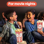 23 Popcorn Boxes Containers Party - 46Oz Square Popcorn Bowls Square Buckets Container Tub Paper Cups Holders Disposable Halloween Carnival Christmas Movie Night Party Individual Servings