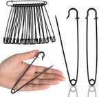 20 Pcs 5 Inch Safety Pins Heavy Duty, Black Jumbo Safety Pins Bulk, Extra Large, Oversized for Thick Fabric, Clothes, Sewing, Bags, Diaper, Blankets, Decorations