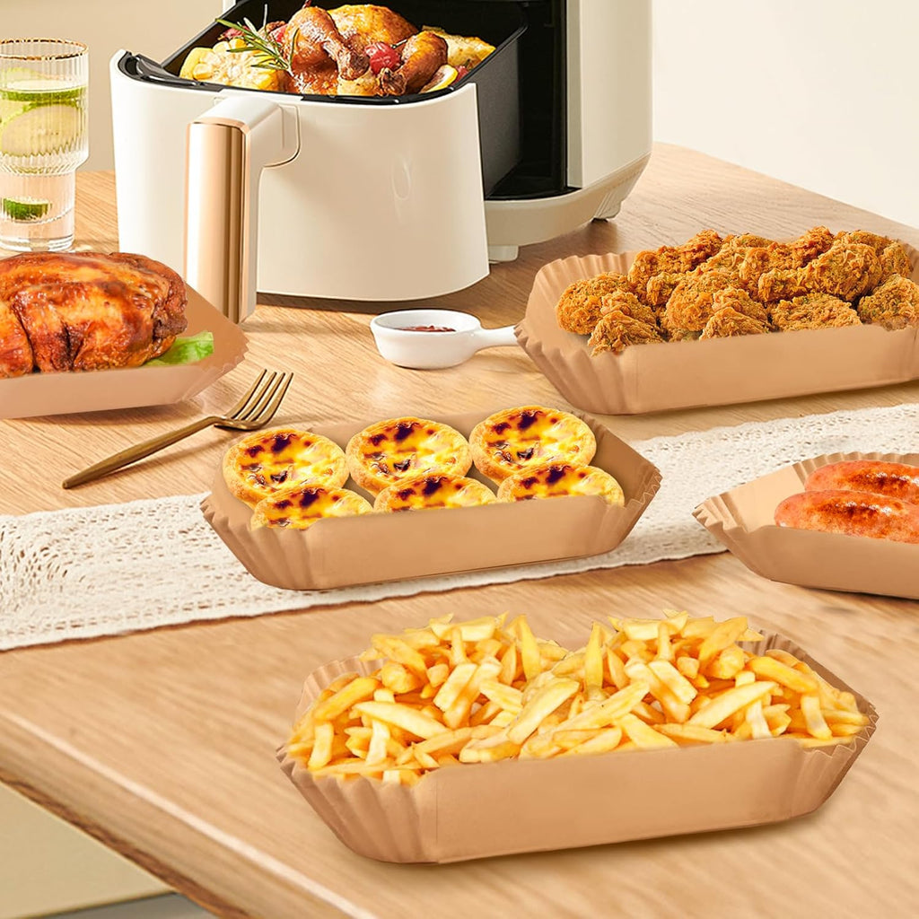 200PCS Air Fryer Liners for Ninja: Higher Non-Stick Disposable Parchment Paper Liner for Ninja DZ201/DZ401 Dual Airfryer Baking - Food Grade Ninja Air Fryer Accessories (Rectangle - 8.6 X 5.5 Inch)