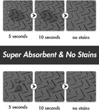 -Absorbent Pet Feeding Mat-No Stains Quick Dry Dog Mat for Food and Water Bowl-Rubber Backing Dispenser Mat Accessories Supplies-Dog Bowl Messy Drinkers,(Dark Grey,12"X19")