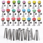 200 Pcs 12 Inch Piping Bags & 24 Tips Set, Cake Decorating Kit with Frosting Tips | Anti-Burst Pastry Bag, Scrapers & Couplers for Baking, Cupcakes, Cookies‌