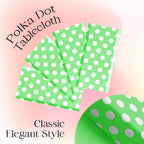 1 Piece Lime Green Polka Dot Rectangle Tablecloth - 54X72“ Decorative & Stain Resistant Table Cloth with Polka Dot Pattern, Table Cover for Dining Table, Buffet, Wedding, Camping, Party & Wedding