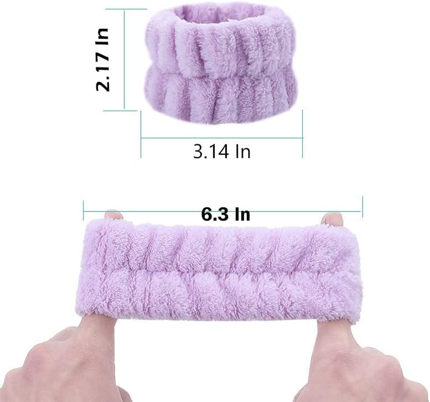 10 Pack Wrist Towels for Washing Face to Prevent the Water Drop down from Arm,Microfiber Face Washing Wristbands（Pink,Blue,Gray,Purple,White