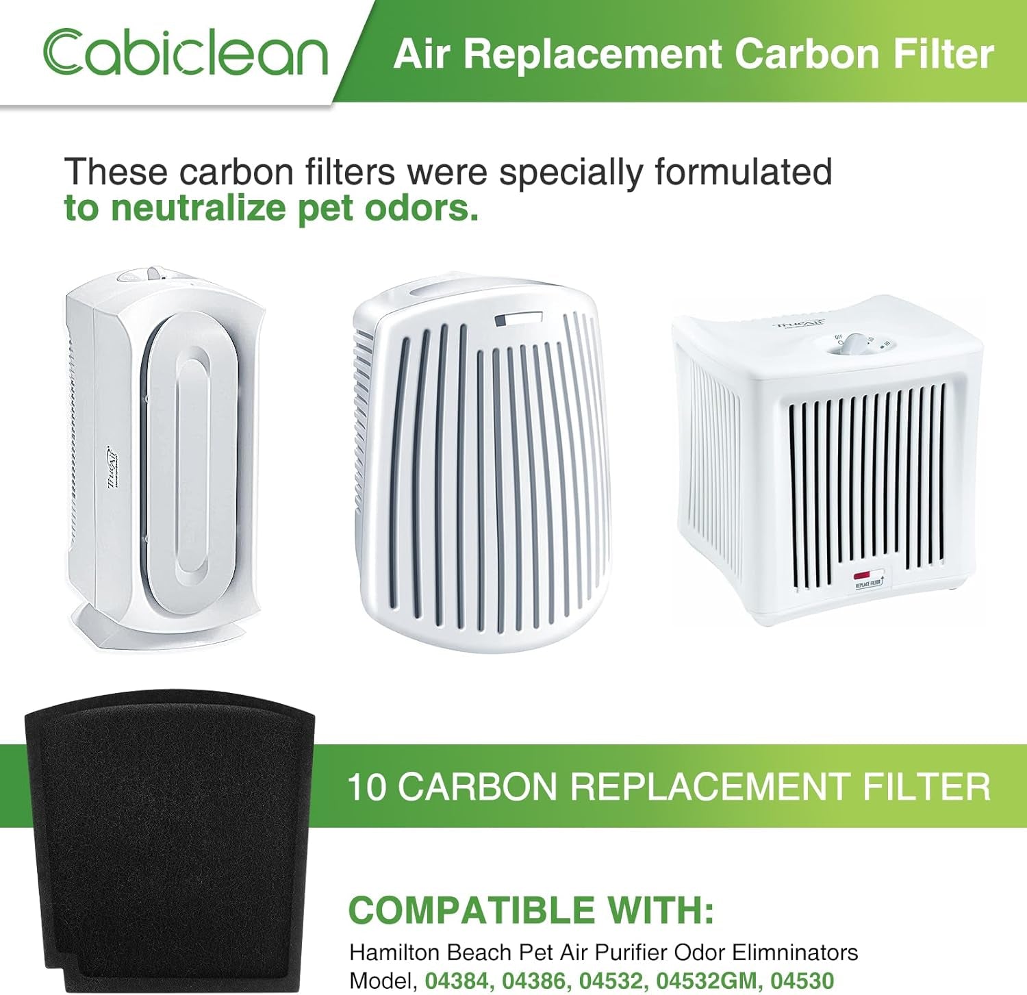 04234G Air Replacement Carbon Filters Compatible with Hamilton Beach Pet Trueair Purifier Odor Eliminators Model 04384,04386,04532GM,04530G,04530GM & 04531Gm,Compared to Part #04234G (6-Pack)