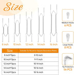 14 Pcs Plate Hangers for Wall - 8/10/12/14/16 Inch Invisible Plates Hanger, Stainless Steel Plate Holders with 14 Pieces Wall Hooks for 7.5 to 19.5 Inch Decorative Plates and Arts (Silver)