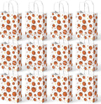 24 Pack Gift Bags, 5.5" X 2.8" X 8" Basketball Party Favor Bags with Handles for Sports Themed Party Girls Boys Birthday Decoration