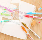 12Pcs Doodle Dazzlingly Markers, Outline Metallic Markers Double Line Pens Permanent Markers Pens for Art, Drawing, Greeting Cards,Rock Painting, Kid Journal, Metal, Wood Ceramic, Glass